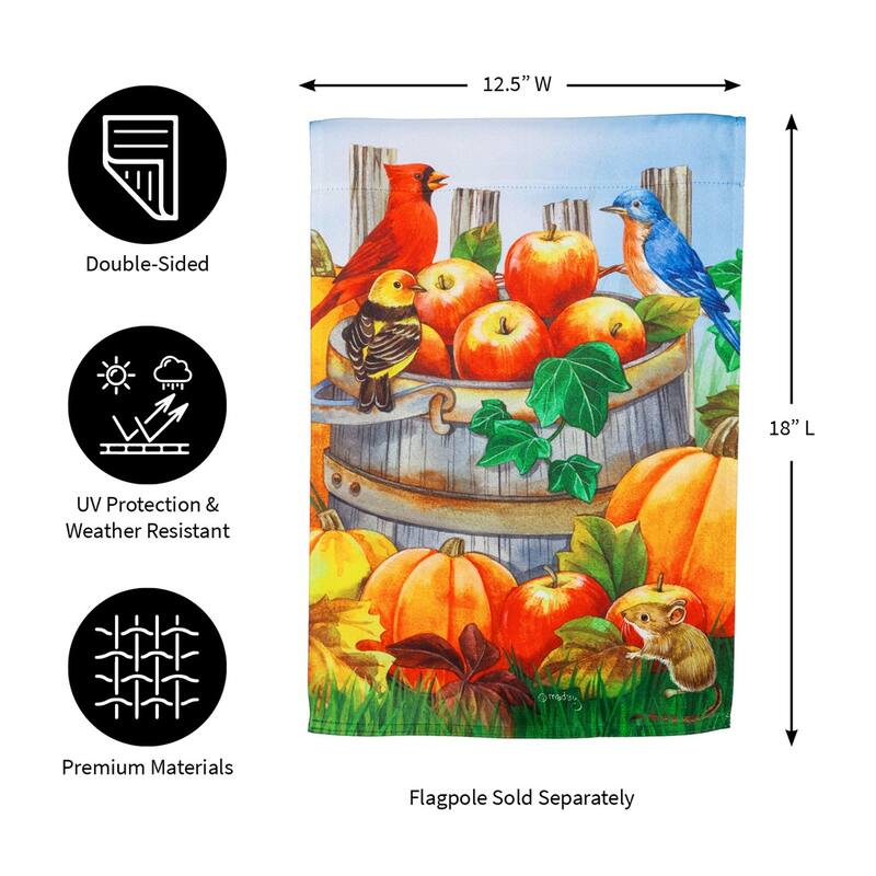 Apples and Pumpkins Garden Suede Flag