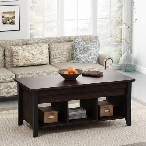 Lift Top Coffee Table with Hidden Storage Shelf