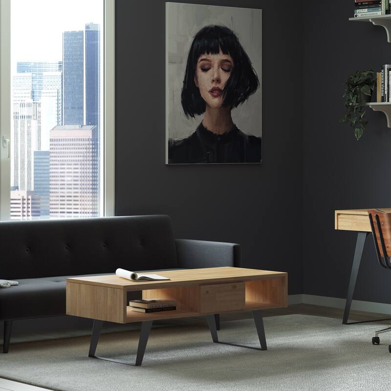 WYNDENHALL Mitchell SOLID WOOD & Metal 48 inch Wide Rectangle Modern Coffee Table - 48 W x 22 D x 18 H