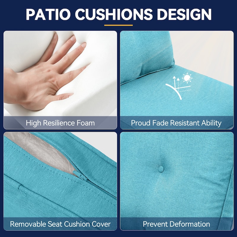 All-Weather Deep Seating Chair Cushions for Patio Chairs