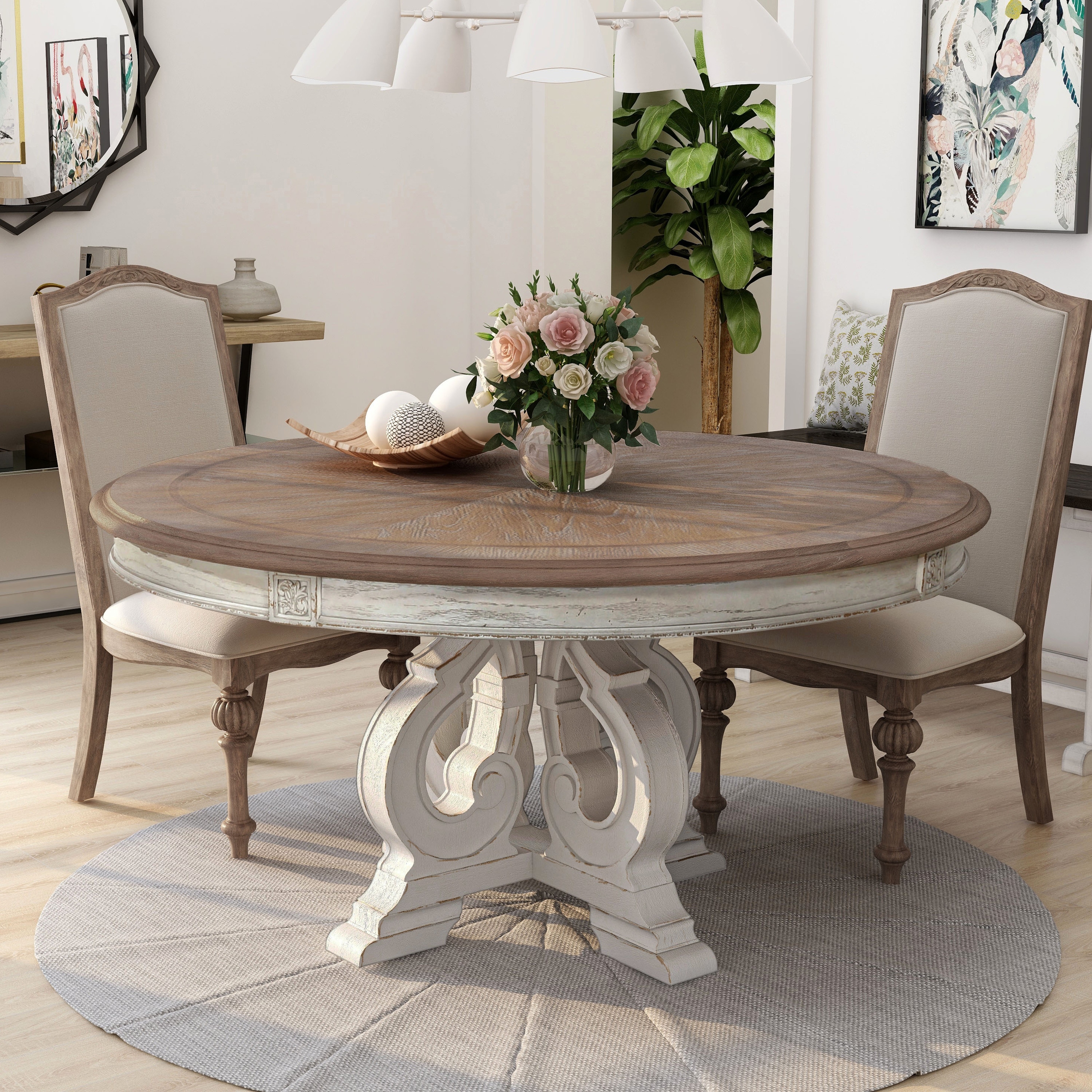 Shop Black Friday Deals On The Gray Barn Caelum 60 Inch Antique White Round Dining Table On Sale Overstock 28978096