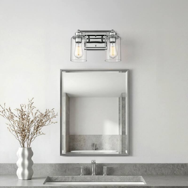 Bathroom Vanity Light,Wall Sconce Lamp Over Mirror with Clear Glass Shade