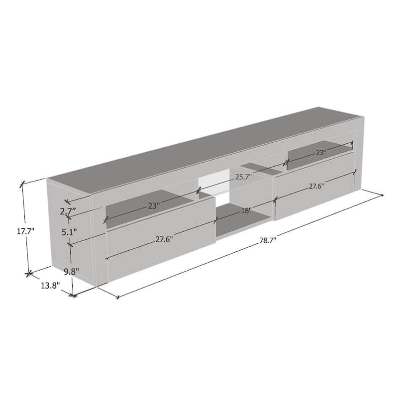 Bari 200 Wall Mounted Floating 79" TV Stand with 16 Color LEDs
