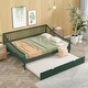preview thumbnail 3 of 10, Full Size Traditional Curved Armrest Platform Bed Daybed Trundle Bed Wood Slat Support Easy Assembly No Box Needed