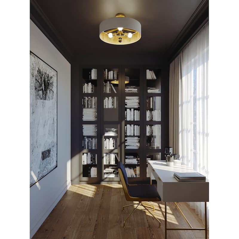 AFX CLNP24MB Pendant 3 Light 24" Wide Crystal Pendant with Fabric