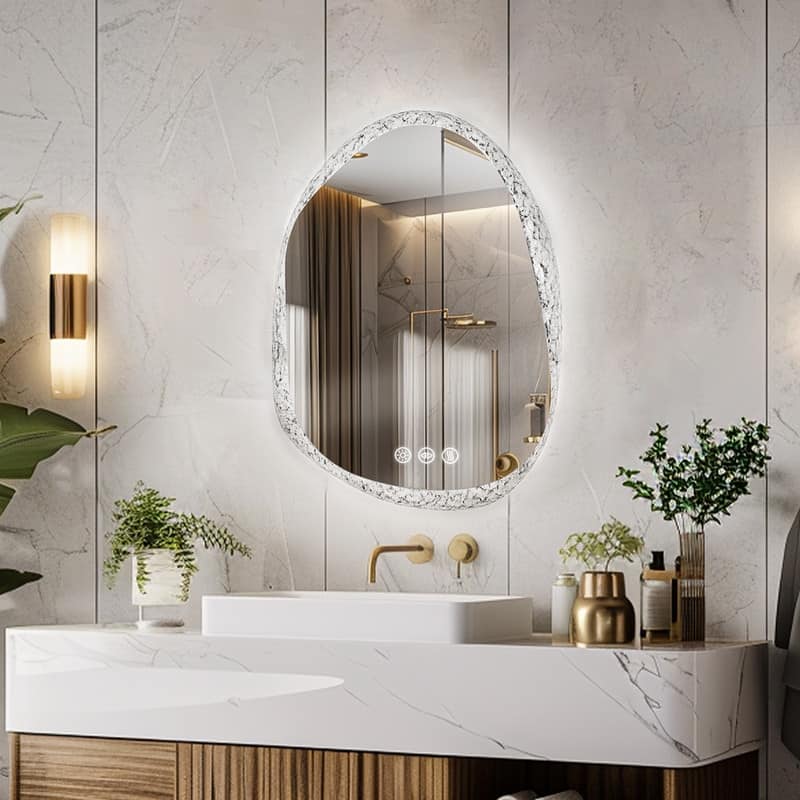 28 x 35 Inch LED Bathroom Vanity Mirror with Lights for Wall, Anti Fog Mirror for Bathroom, 3 Colors and Dimmable Light
