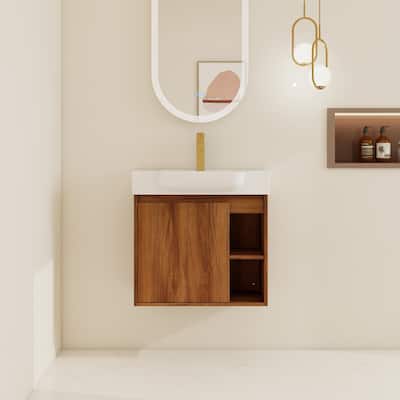 BNK 24"/28" Single Sink Floating Bathroom Vanity with Soft Close Door and Shelf