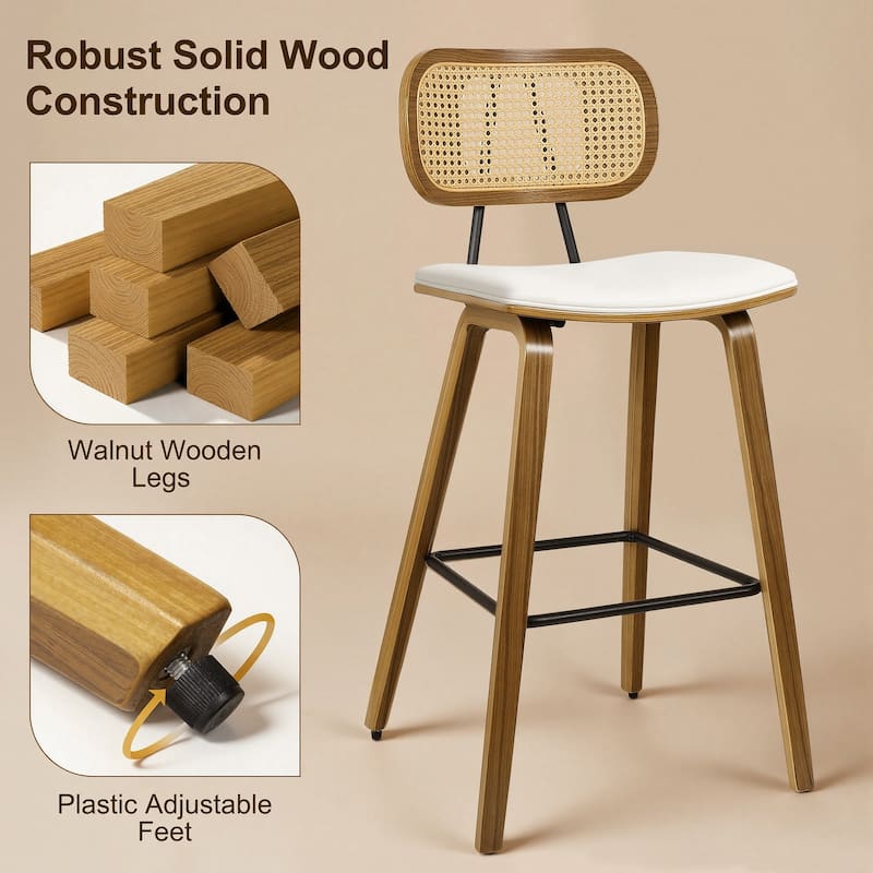 26-Inch Upholstered Counter/ Bar Stools Set of 2 or 3 - 35.1"H x 17.7"W x 19.5"D