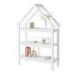 preview thumbnail 22 of 28, Wooden Twin House Bed with Integrated Shelves and Hanger for Kids Room