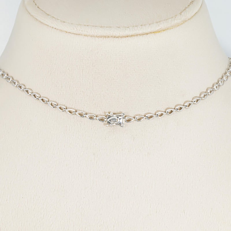 House Of Leon 18K White Gold Round & Pear Cut Diamond Drop Necklace 12.34ct IGI