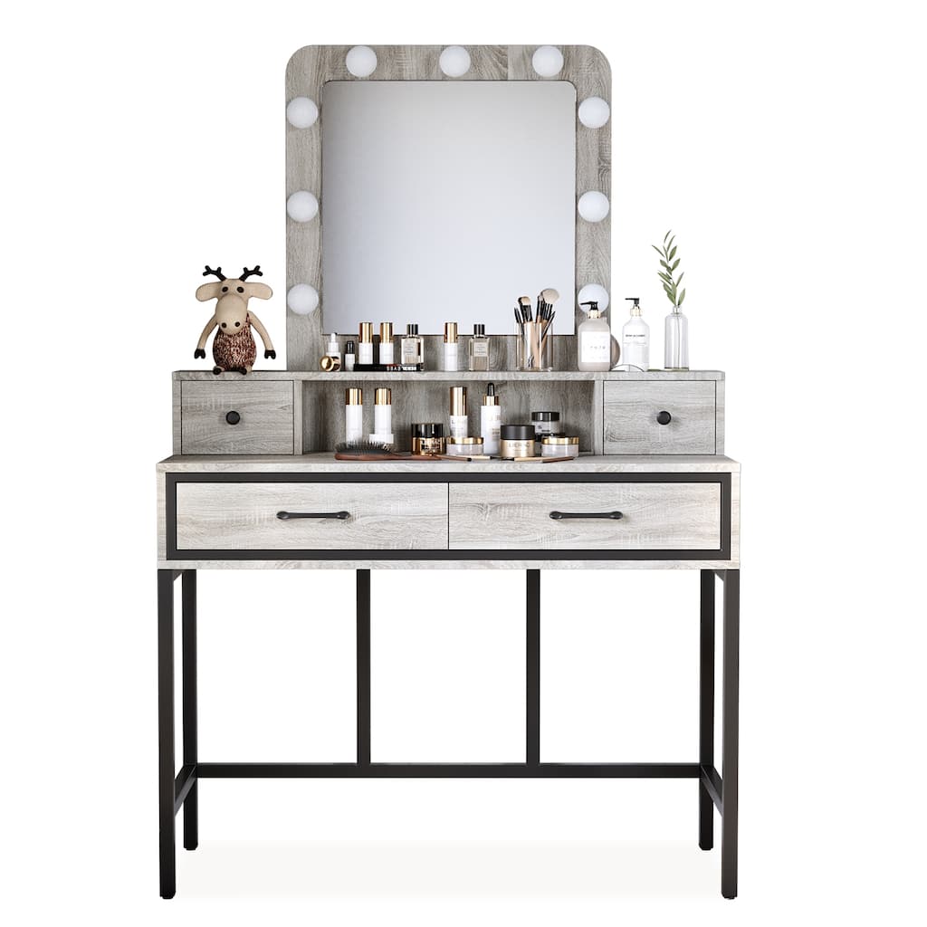 Makeup Vanity Desk with Mirror and Lights