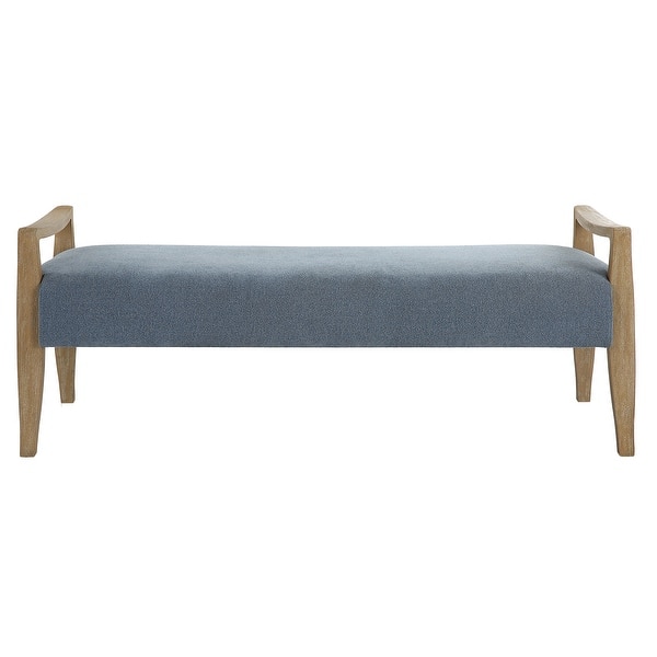 slide 2 of 7, Uttermost Daylight Sky Blue Bench - 59.25"W x 23"H x 21.5"D
