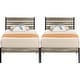 preview thumbnail 9 of 28, VECELO Twin Size Kids Bed Frames Set with Headboard and Footboard 2-Pack Wooden Rail Headboard Kids Bed Slate