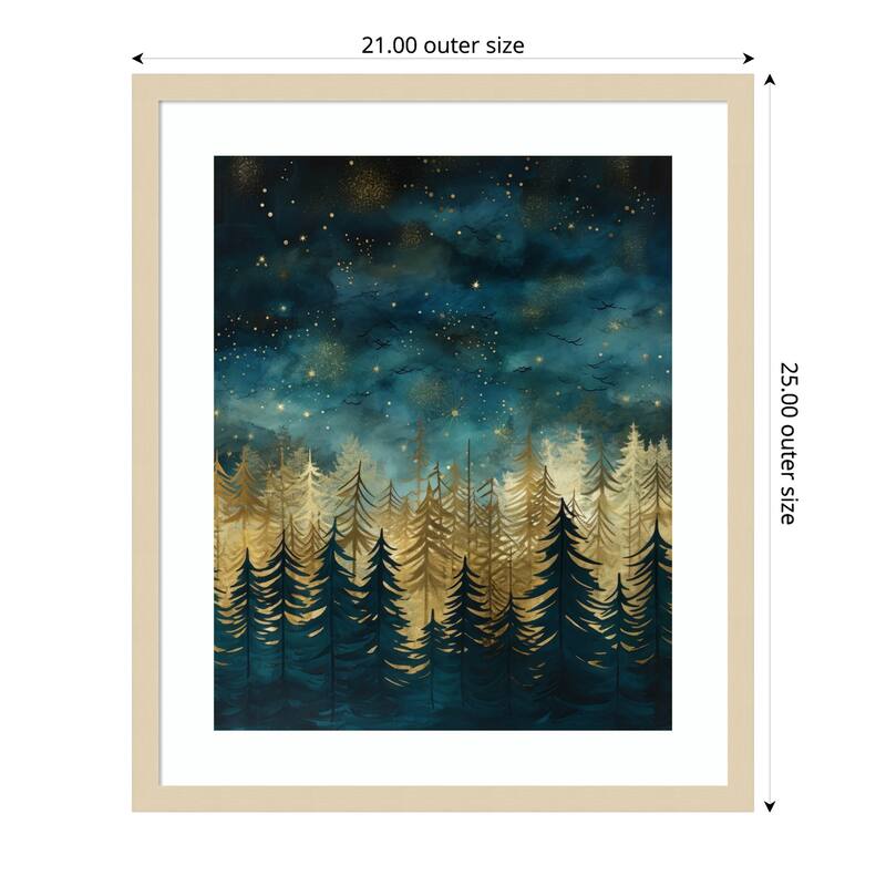 Teal and Tan 2 by Bilge Paksoylu Wood Framed Wall Art Print - 21 x 25 in