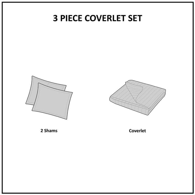 Intelligent Design Camden 3 Piece Cotton Quilt Set with Chenille Trims