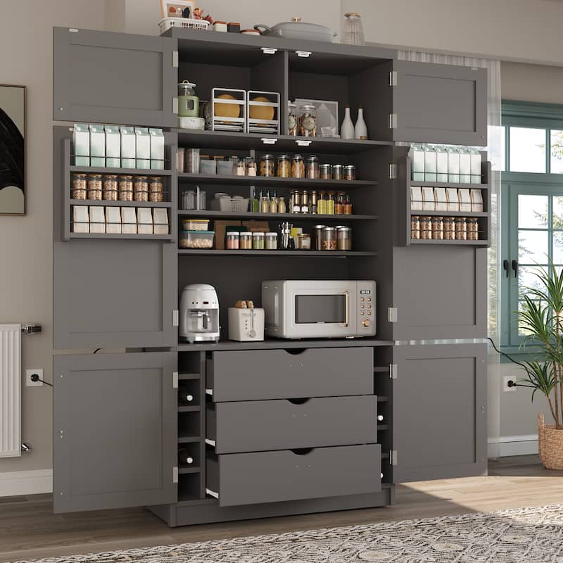80.1'' Tall Freestanding Kitchen Pantry