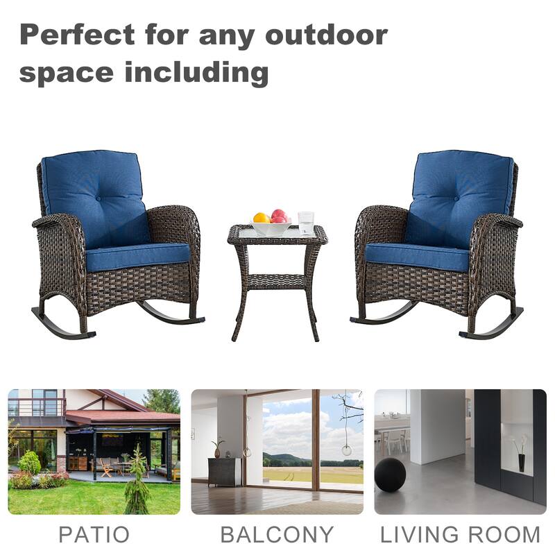 Gymojoy Outdoor Rocking Chairs Set of 2 Patio Furniture Sets