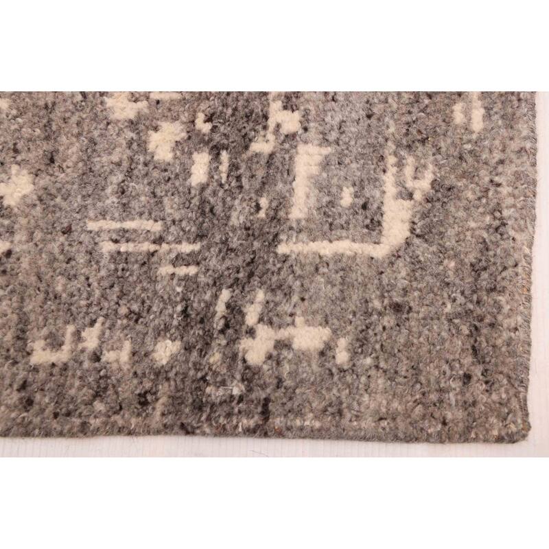 ECARPETGALLERY Hand-knotted Elysian Dark Grey Wool Rug - 7'11 x 9'11