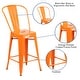 preview thumbnail 26 of 97, 24'' High Metal Indoor-Outdoor Counter Height Stool with Back
