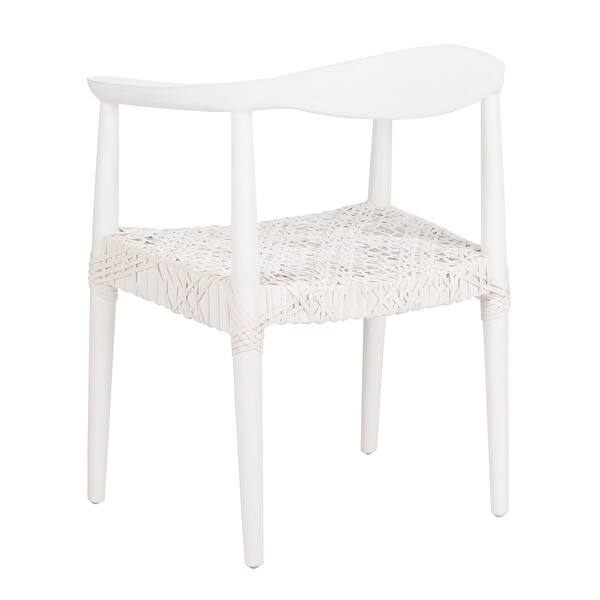 Shop Safavieh Juneau Leather Woven Accent Chair 25 W X 20 9 L