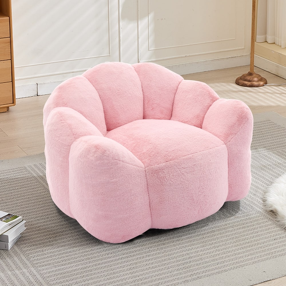 Lotus Type Compression Lazy Sofa Oversized Bean Bag Sofa Accent Chair for Adults with Pull Strap and Non-slip Base, Easily Moved