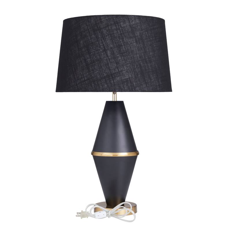 CosmoLiving by Cosmopolitan Black or White Metal Table Lamp with Gold Accents - 16 x 16 x 27