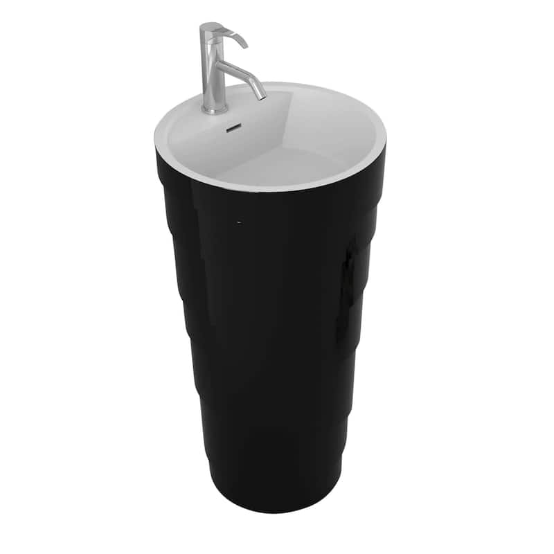 Fine Fixtures Rockview Black Pedestal Sink