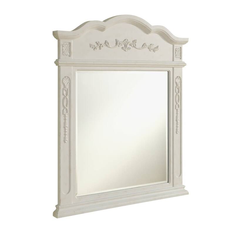 Elegant Lighting Lenora 38" x 32" Arched Beveled Wood Framed Accent