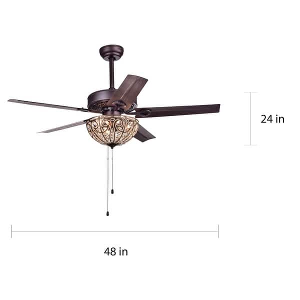 Catalina Bronze 5-blade 48-inch Crystal Ceiling Fan (Optional Remote)