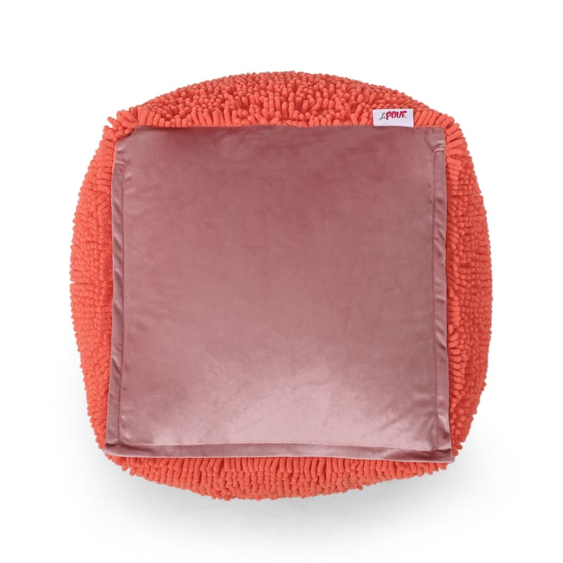 Moloney Modern Microfiber Chenille Square Pouf by Christopher Knight Home