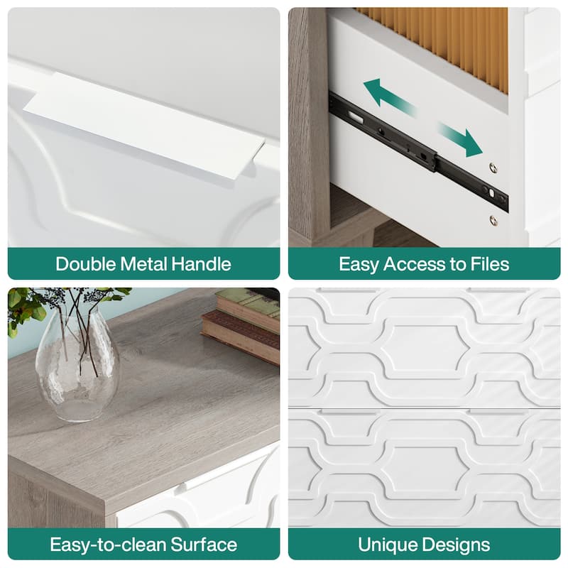 2 Drawer File Cabinet for Home Office, Filling Cabinet for A4/Letter/Legal Size