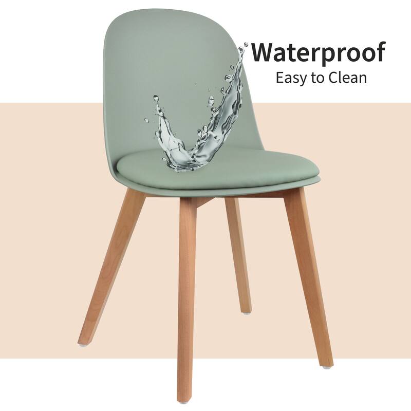 Set of 2 Modern Plastic Side Chairs with Wire Chrome Legs Ergonomic Dining Chairs for Kitchen, Dining Room, Office & Living Room