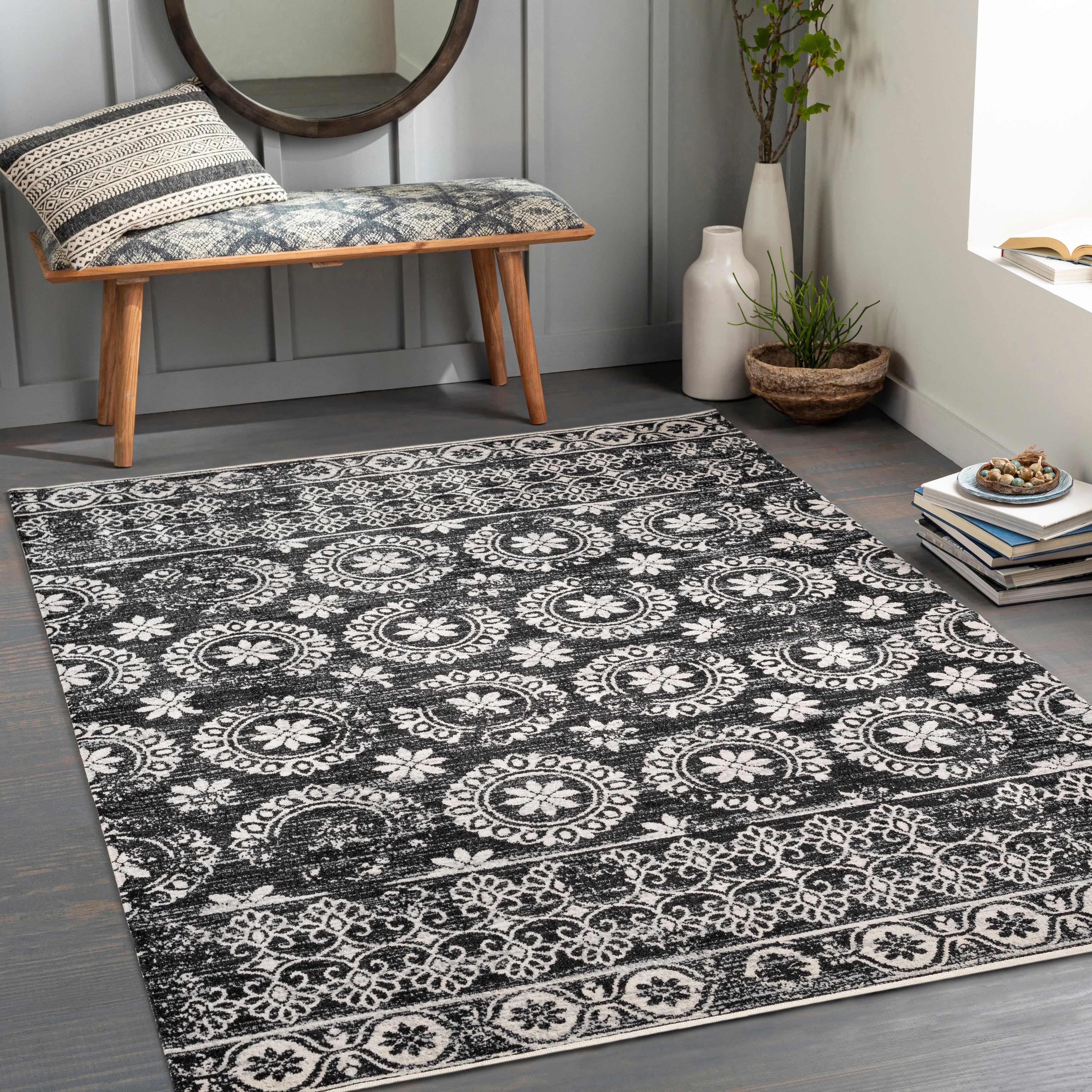  Artistic Weavers Lavadora Bohemian Medallion Washable Area Rug,7'10  x 10',Light Gray : Home & Kitchen