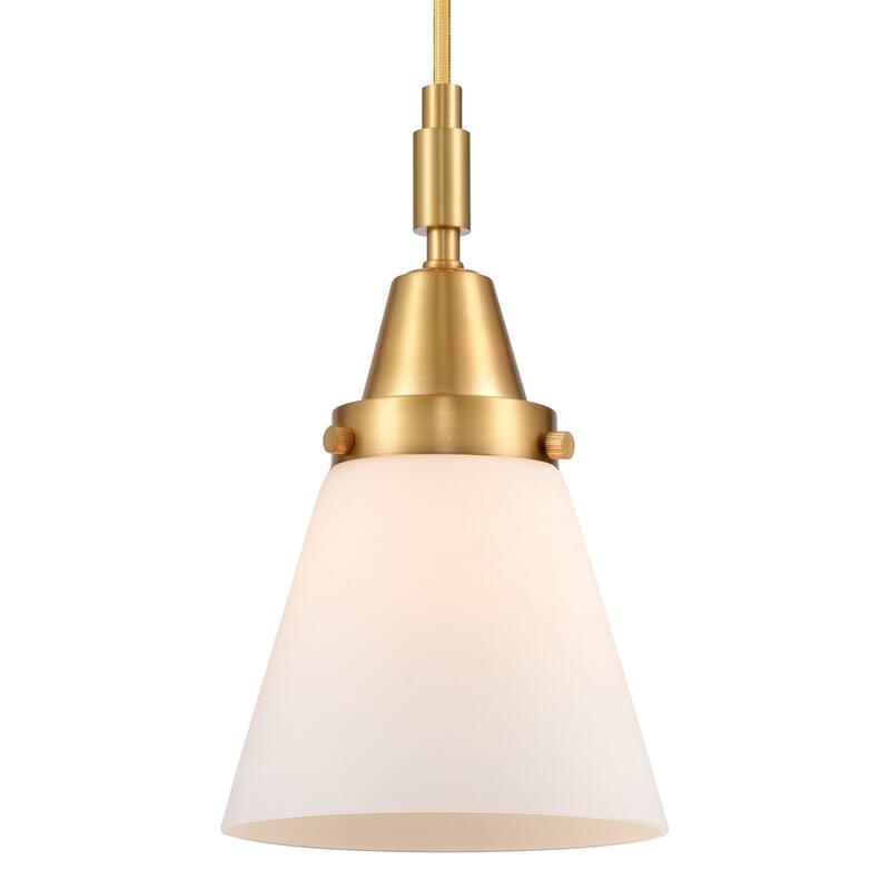 Innovations Lighting 447-1P-G61 Cone 6" Wide Mini Pendant with Matte - Satin Gold