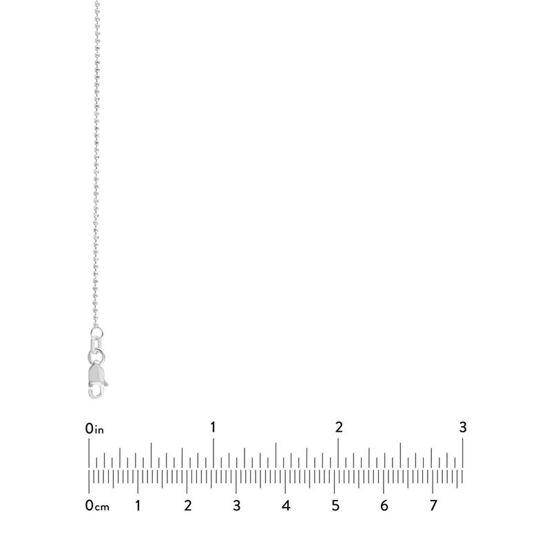 Curata 14k White Gold 1.15mm Diamond Cut Bead Chain Necklace (Lobster) Options: 16 18 20