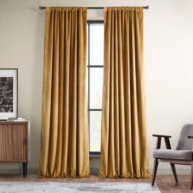 Exclusive Fabrics Heritage Plush Velvet Curtain (1 Panel) - Spiced Rum - 50 X 108