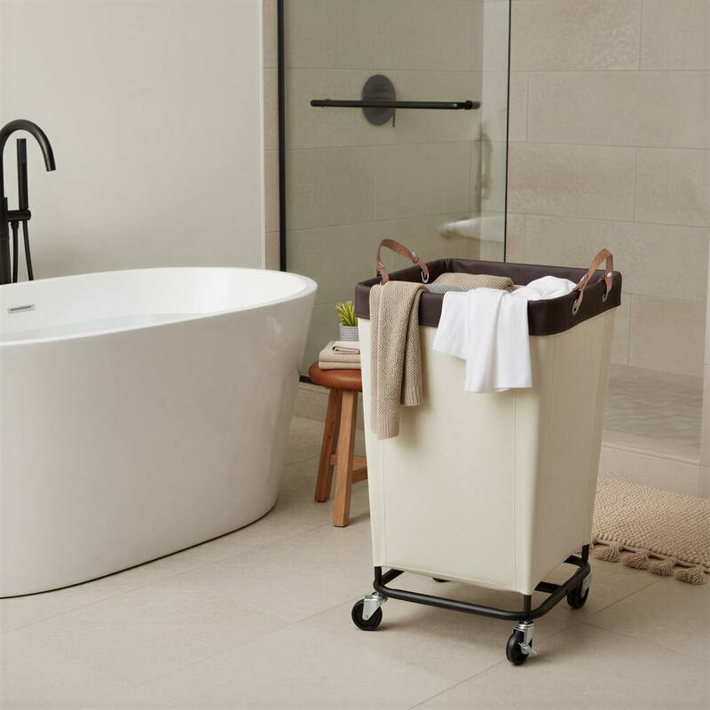 160L Laundry Hamper With Wheels, Large Clothes Laundry Basket With Steel Frame for Home, Closet, Dorm, Bathroom, Laundry Room