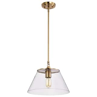 Dover 1 Light Medium Pendant Vintage Brass with Clear Glass - Vintage Brass