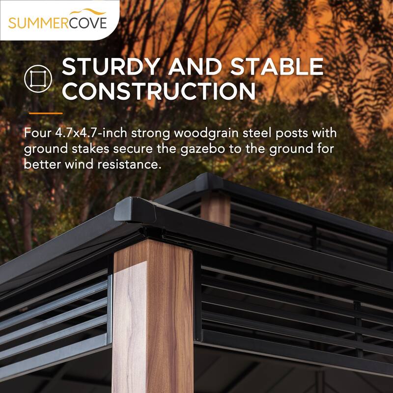 Sunjoy Roberts 13 ft. x 15 ft. 2-tier Hardtop Gazebo