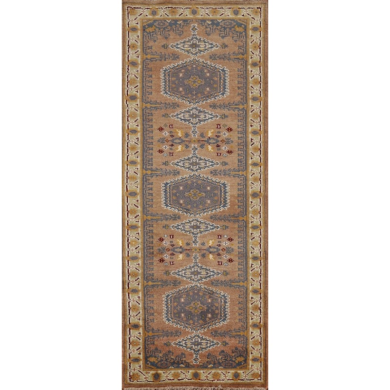 Viss Indian Runner Rug Hand-Knotted Wool Carpet - 2'6"x 8'0"