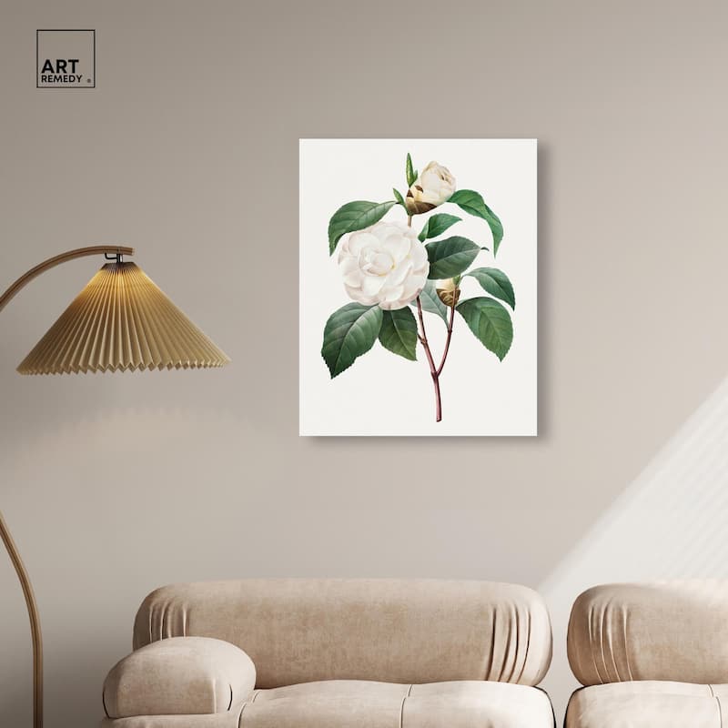 White Camellia Canvas by Art Remedy, Gallery Wrapped