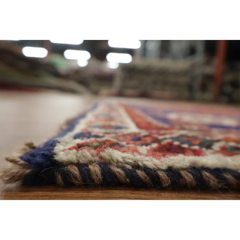 Hand Knotted Oriental 100% Wool Carpet Traditional Tribal Red Shiraz Area Rug - 5' 0'' X 3' 5''