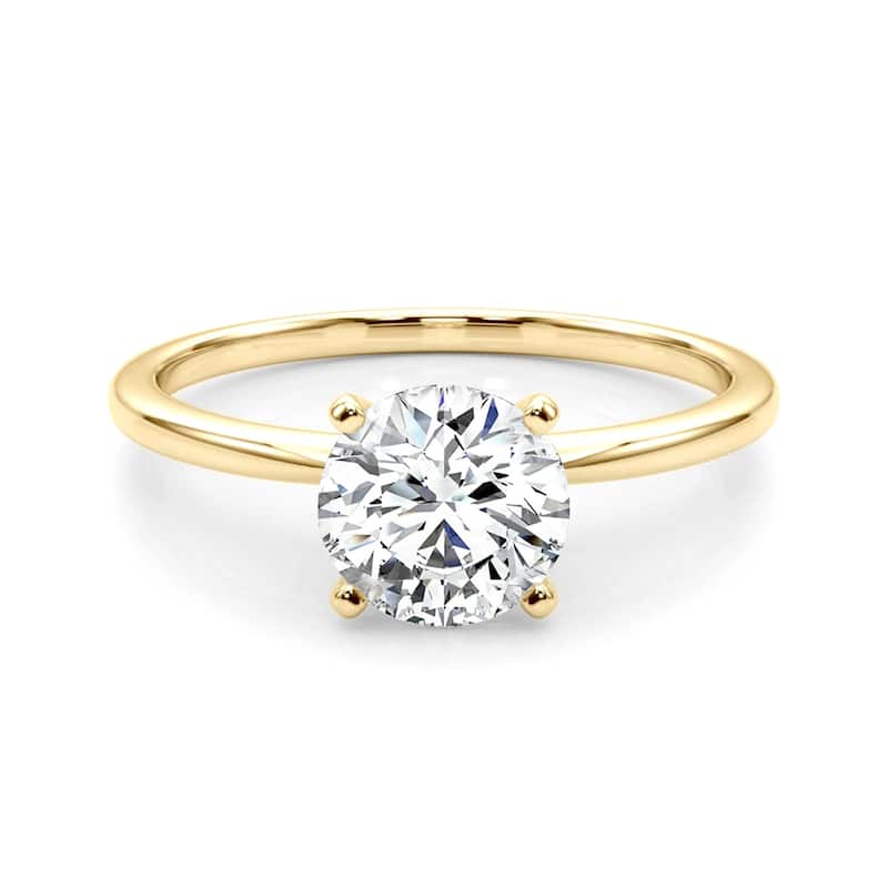 Auriya 14k Gold 1/4ctw Round Solitaire Lab Grown Diamond Engagement Ring 4-Prong Basket - Yellow - 8
