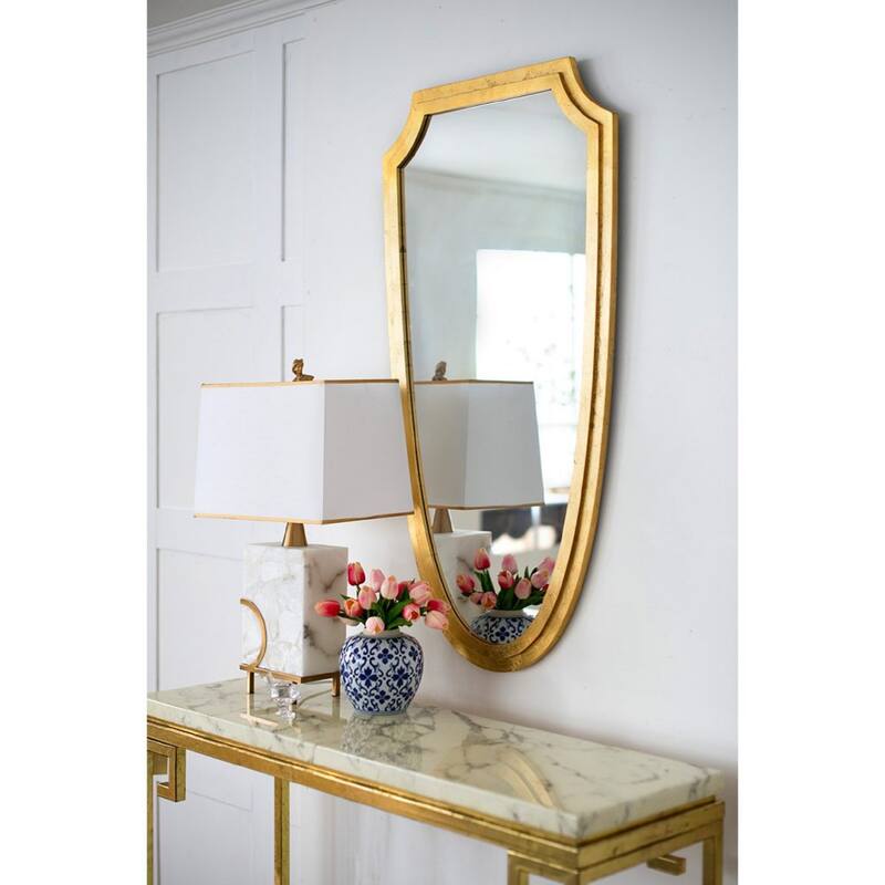 46" Gold Contemporary Style Framed Oval Wall Mounted Mirror