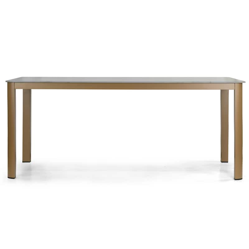 Bia Brown Outdoor Dining Table with Stone Top