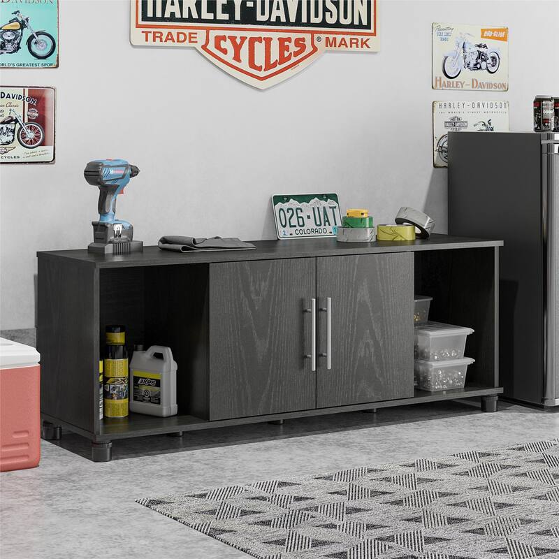 Anmytek Shoe Storage Bench 4 Compartments Entryway Mudroom Seating Black Brown Organizer - Black