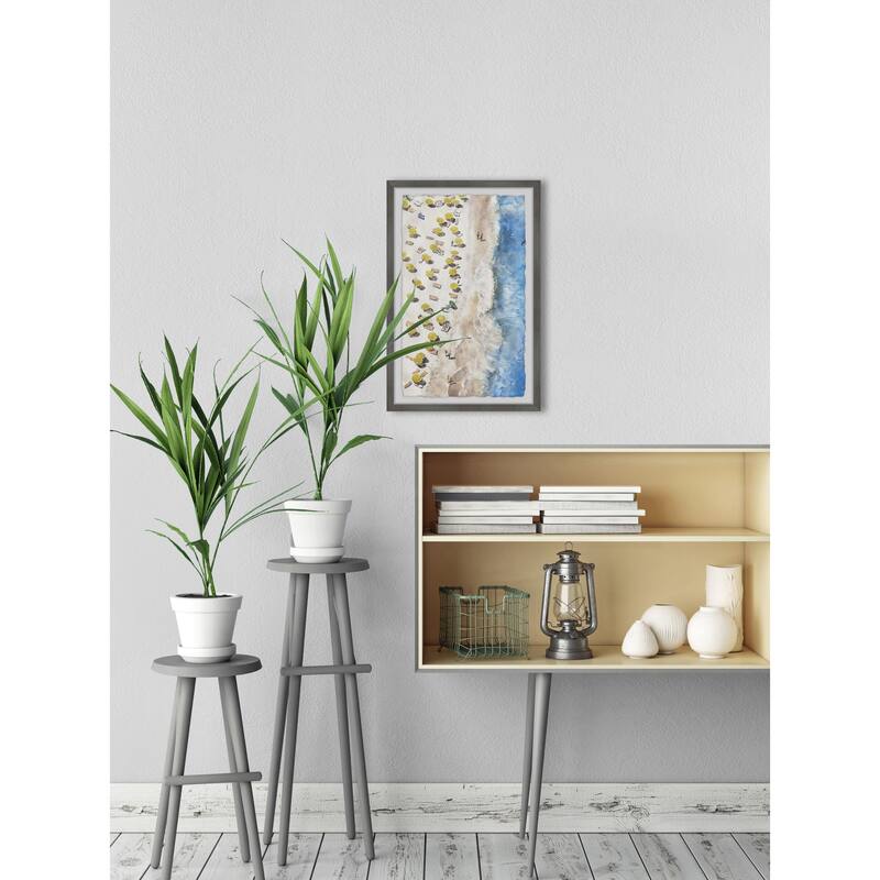 Rustic Sunshade Painting Print - Yellow Framed Wall Art Decor for Home