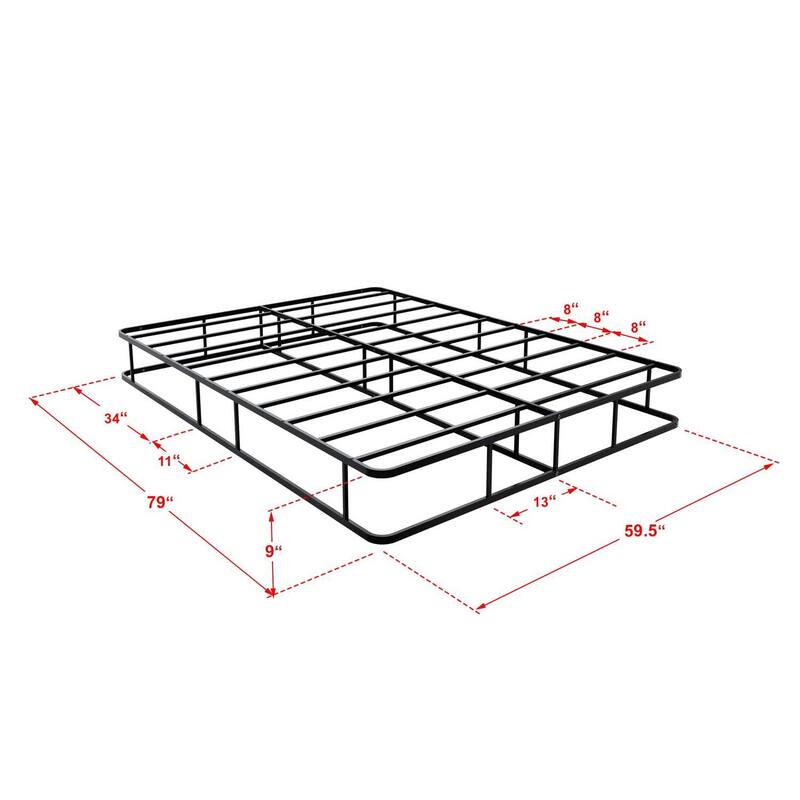 Queen Bed Frame - Metal Platform Bed with Headboard & Footboard - Black Finish