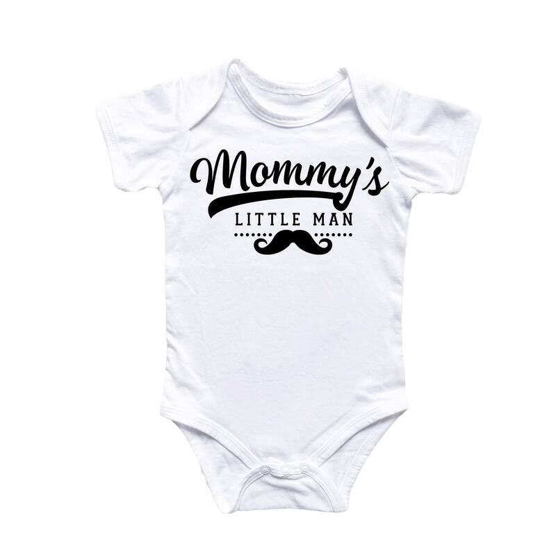 Moms Little Man 2 - Baby Boy Girl Clothes Infant Bodysuit Funny Cute Newborn - White - 3-6M