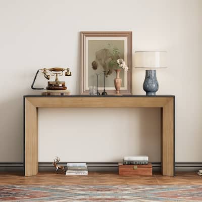 Functional 59" Console Table with Fireplace Design